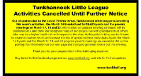 Tunkhannock LL Activities Cancelled March 14-23